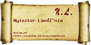 Nyisztor Lavínia névjegykártya